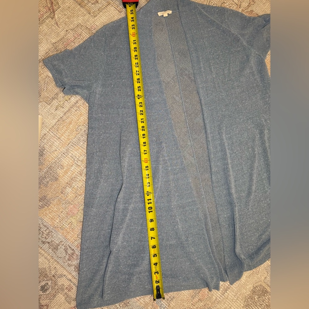 Eileen‎ Fisher Light Blue Open Front Cardigan - Picture 3 of 4